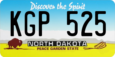 ND license plate KGP525
