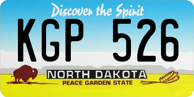 ND license plate KGP526