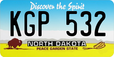 ND license plate KGP532
