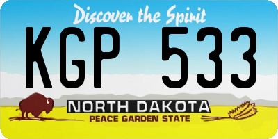 ND license plate KGP533