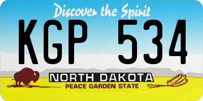 ND license plate KGP534