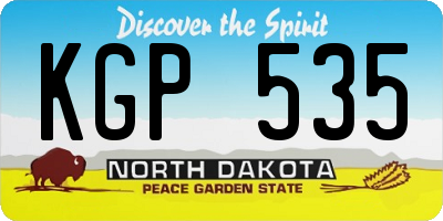 ND license plate KGP535