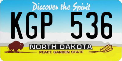 ND license plate KGP536