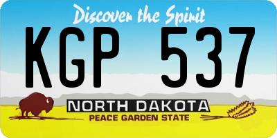 ND license plate KGP537