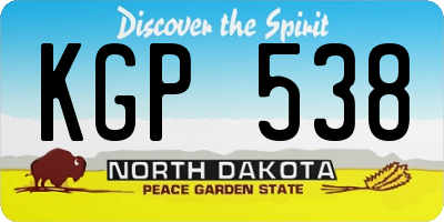 ND license plate KGP538