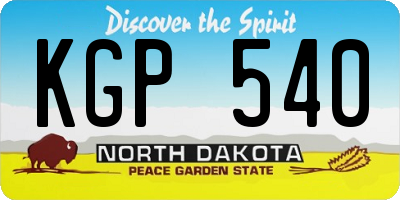 ND license plate KGP540