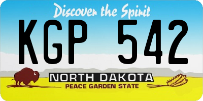 ND license plate KGP542