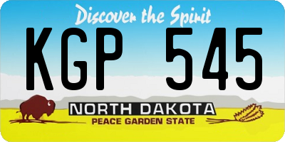 ND license plate KGP545