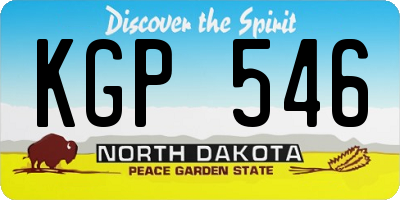 ND license plate KGP546
