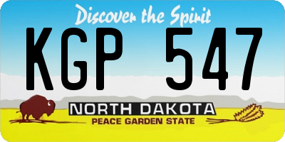 ND license plate KGP547