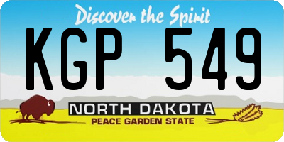ND license plate KGP549