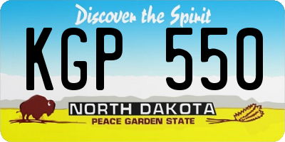 ND license plate KGP550