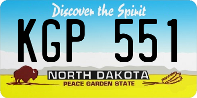 ND license plate KGP551