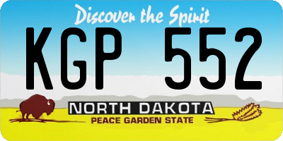 ND license plate KGP552