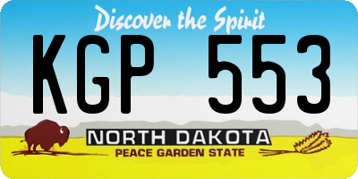 ND license plate KGP553