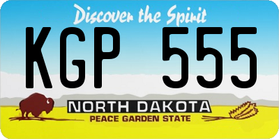 ND license plate KGP555