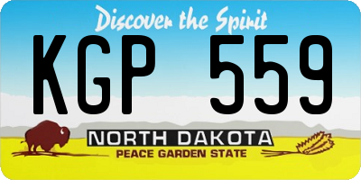 ND license plate KGP559