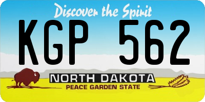 ND license plate KGP562