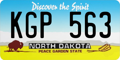 ND license plate KGP563