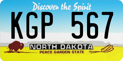 ND license plate KGP567