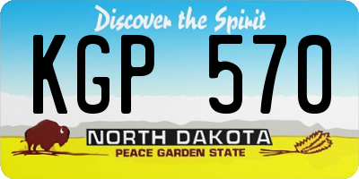 ND license plate KGP570