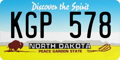 ND license plate KGP578