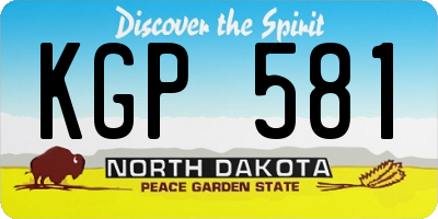 ND license plate KGP581