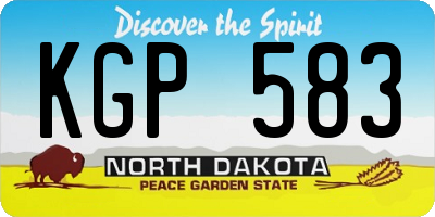 ND license plate KGP583