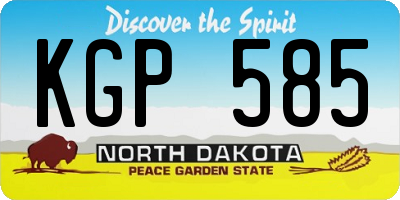 ND license plate KGP585