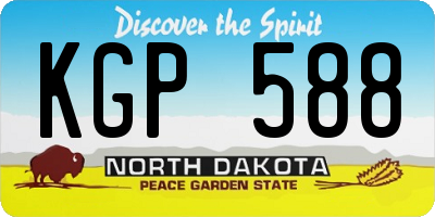 ND license plate KGP588