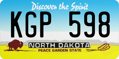 ND license plate KGP598