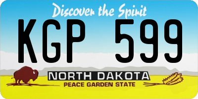 ND license plate KGP599