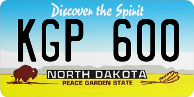 ND license plate KGP600