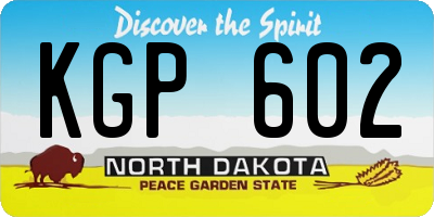 ND license plate KGP602
