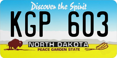 ND license plate KGP603