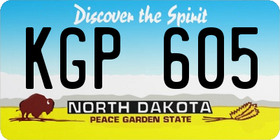 ND license plate KGP605