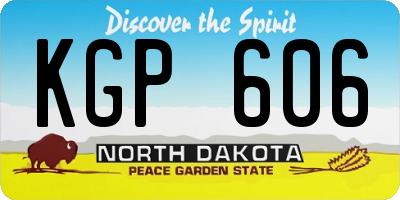 ND license plate KGP606