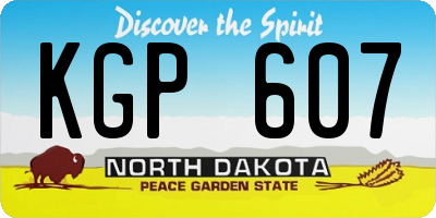 ND license plate KGP607