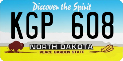 ND license plate KGP608
