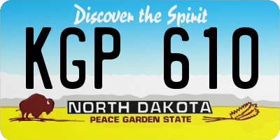 ND license plate KGP610