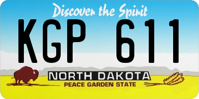ND license plate KGP611