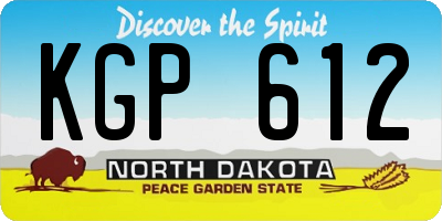 ND license plate KGP612