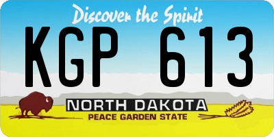 ND license plate KGP613