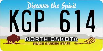 ND license plate KGP614
