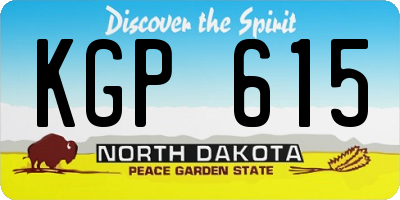 ND license plate KGP615