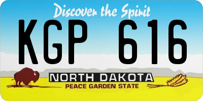 ND license plate KGP616