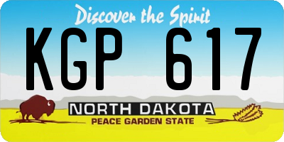 ND license plate KGP617
