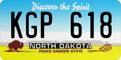 ND license plate KGP618