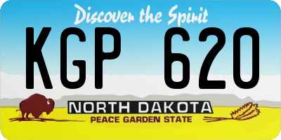 ND license plate KGP620