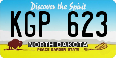 ND license plate KGP623